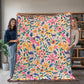 Mexican Floral Fiesta Pattern 003 - 60" x 80" Heirloom Woven Blanket
