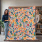 Mexican Floral Fiesta Pattern 010 - 60" x 80" Heirloom Woven Blanket