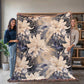 Nocturnal Bloom Pattern 003 - 60" x 80" Heirloom Woven Blanket