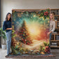 Festive Christmas Winter Scene 005 - 60" x 80" Heirloom Woven Blanket