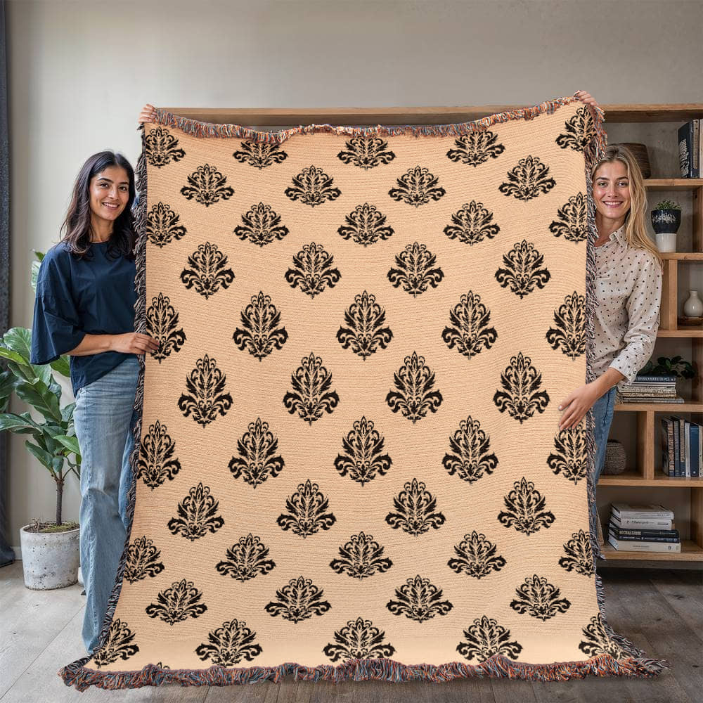 Damask Pattern 028 - 60" x 80" Heirloom Woven Blanket