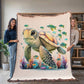 Cute Sea Turtle 003 - 60" x 80" Heirloom Woven Blanket