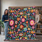 Mexican Floral Fiesta Pattern 053 - 60" x 80" Heirloom Woven Blanket