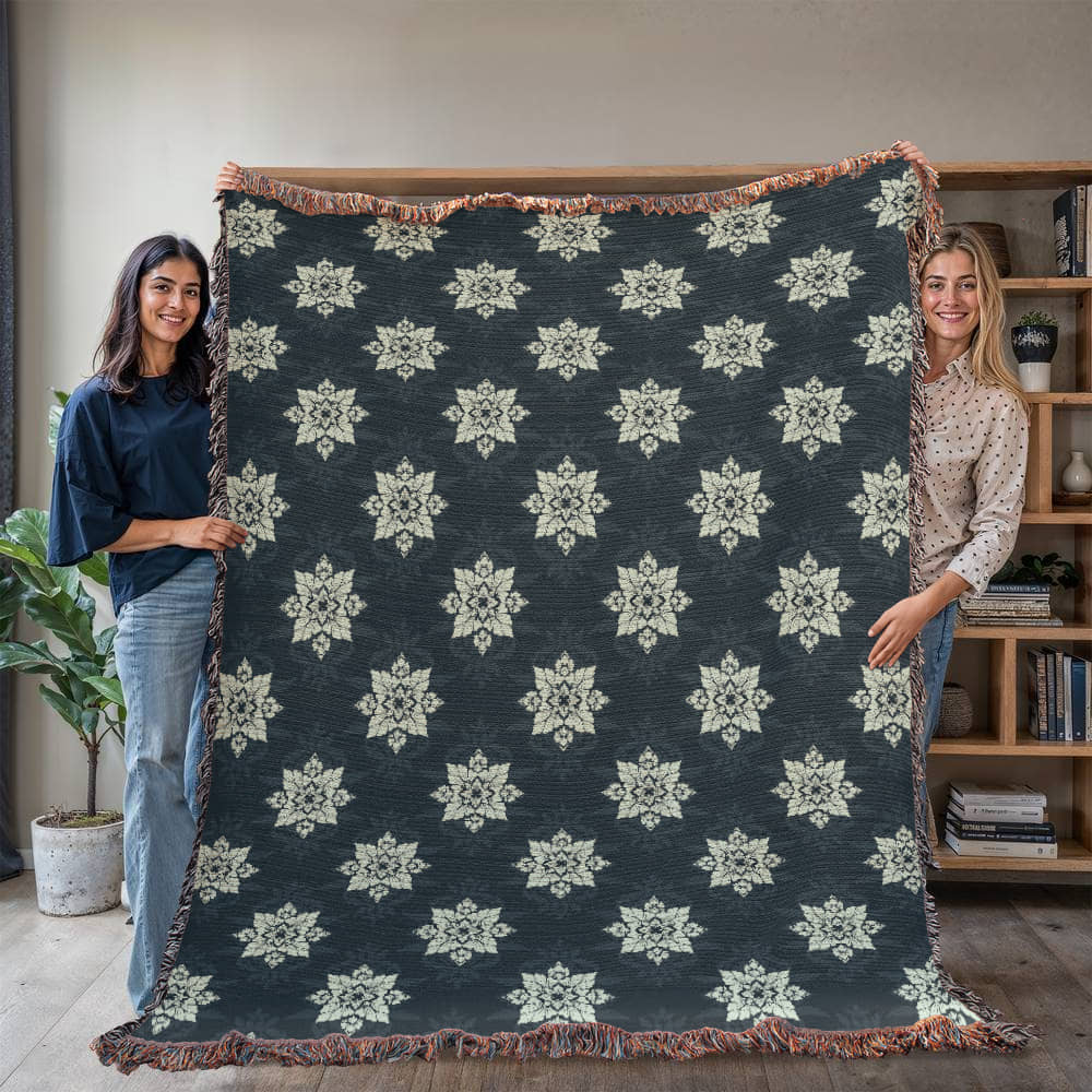 Damask Pattern 024 - 60" x 80" Heirloom Woven Blanket