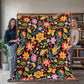 Mexican Floral Fiesta Pattern 037 - 60" x 80" Heirloom Woven Blanket