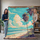 Famous Travel Destinations - Cocoa Beach, Florida - 60" x 80" Heirloom Woven Blanket