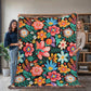 Mexican Floral Fiesta Pattern 054 - 60" x 80" Heirloom Woven Blanket