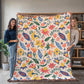 Mexican Floral Fiesta Pattern 021 - 60" x 80" Heirloom Woven Blanket