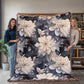 Nocturnal Bloom Pattern 009 - 60" x 80" Heirloom Woven Blanket