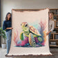 Cute Sea Turtle 006 - 60" x 80" Heirloom Woven Blanket