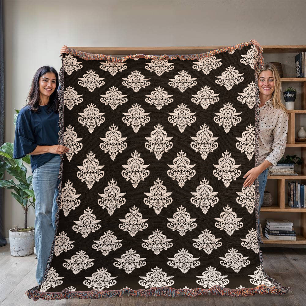 Damask Pattern 025 - 60" x 80" Heirloom Woven Blanket
