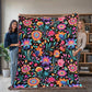 Mexican Floral Fiesta Pattern 057 - 60" x 80" Heirloom Woven Blanket