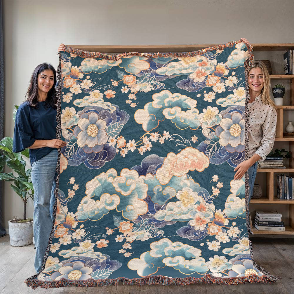 Chinoiserie Pattern 011 - 60" x 80" Heirloom Woven Blanket