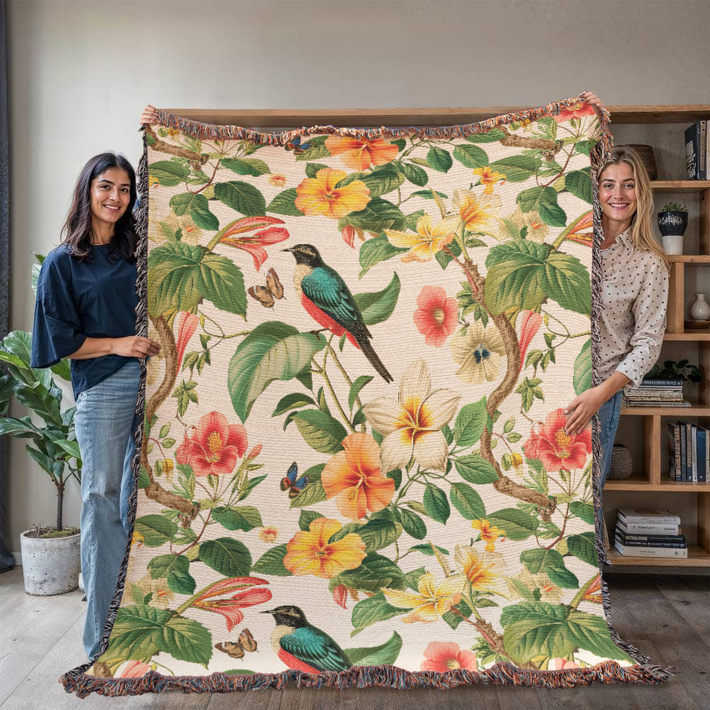 Chinoiserie Pattern 026 - 60" x 80" Heirloom Woven Blanket