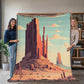 Famous Travel Destinations - Monument Valley, Navajo Tribal Park - 60" x 80" Heirloom Woven Blanket