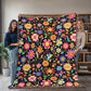 Mexican Floral Fiesta Pattern 028 - 60" x 80" Heirloom Woven Blanket