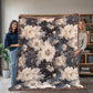 Nocturnal Bloom Pattern 002 - 60" x 80" Heirloom Woven Blanket