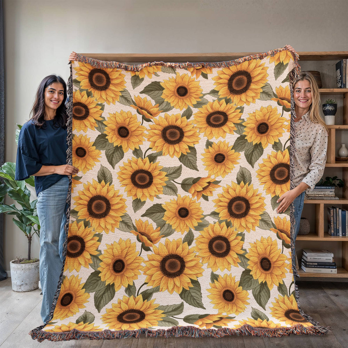 Spring Flowers Pattern 017 - 60" x 80" Heirloom Woven Blanket