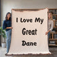 Love My Great Dane v4 - 60" x 80" Heirloom Woven Blanket