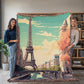 Famous Travel Destinations - Paris, France - 60" x 80" Heirloom Woven Blanket