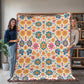 Mexican Floral Fiesta Pattern 025 - 60" x 80" Heirloom Woven Blanket