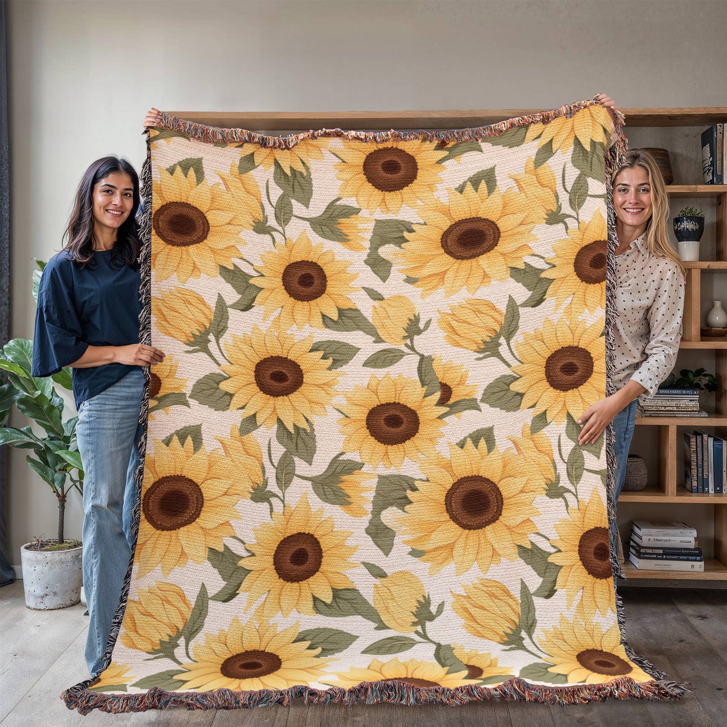 Spring Flowers Pattern 001 - 60" x 80" Heirloom Woven Blanket