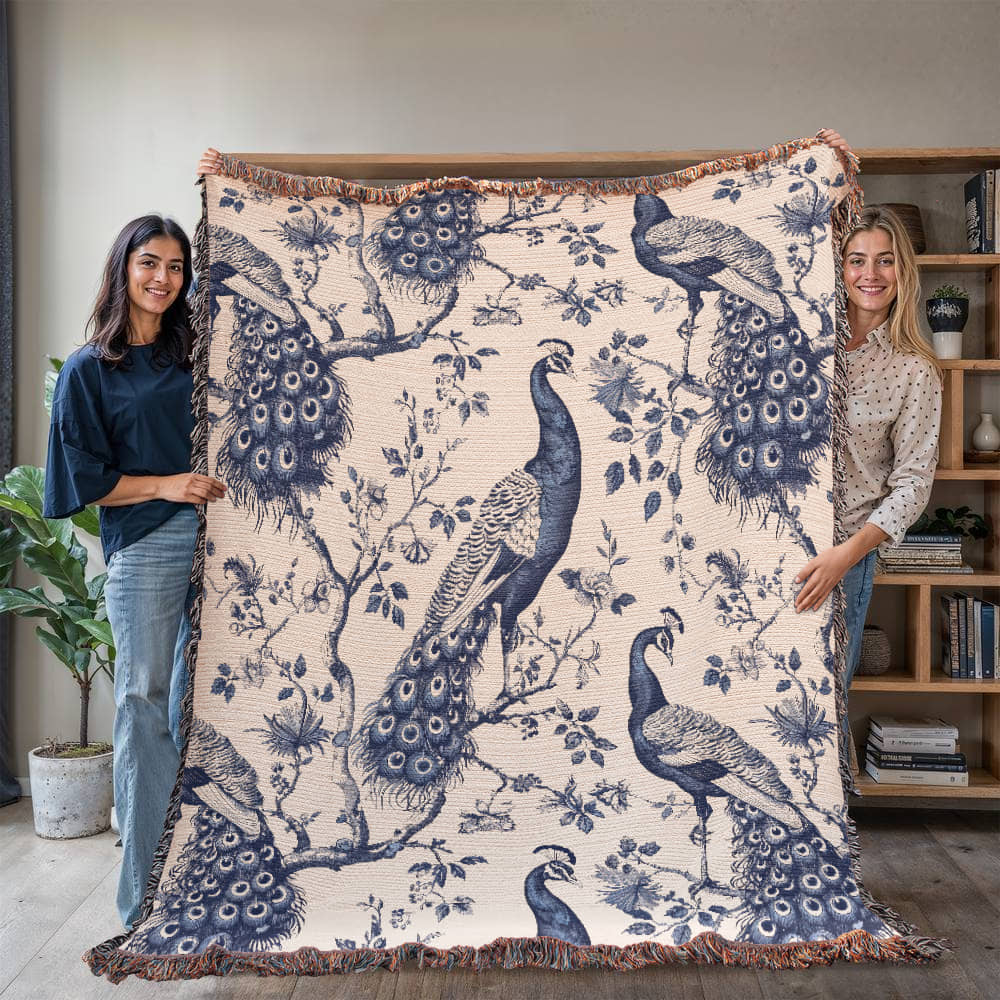 Chinese Ornament Pattern 005 - 60" x 80" Heirloom Woven Blanket