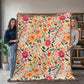 Mexican Floral Fiesta Pattern 004 - 60" x 80" Heirloom Woven Blanket