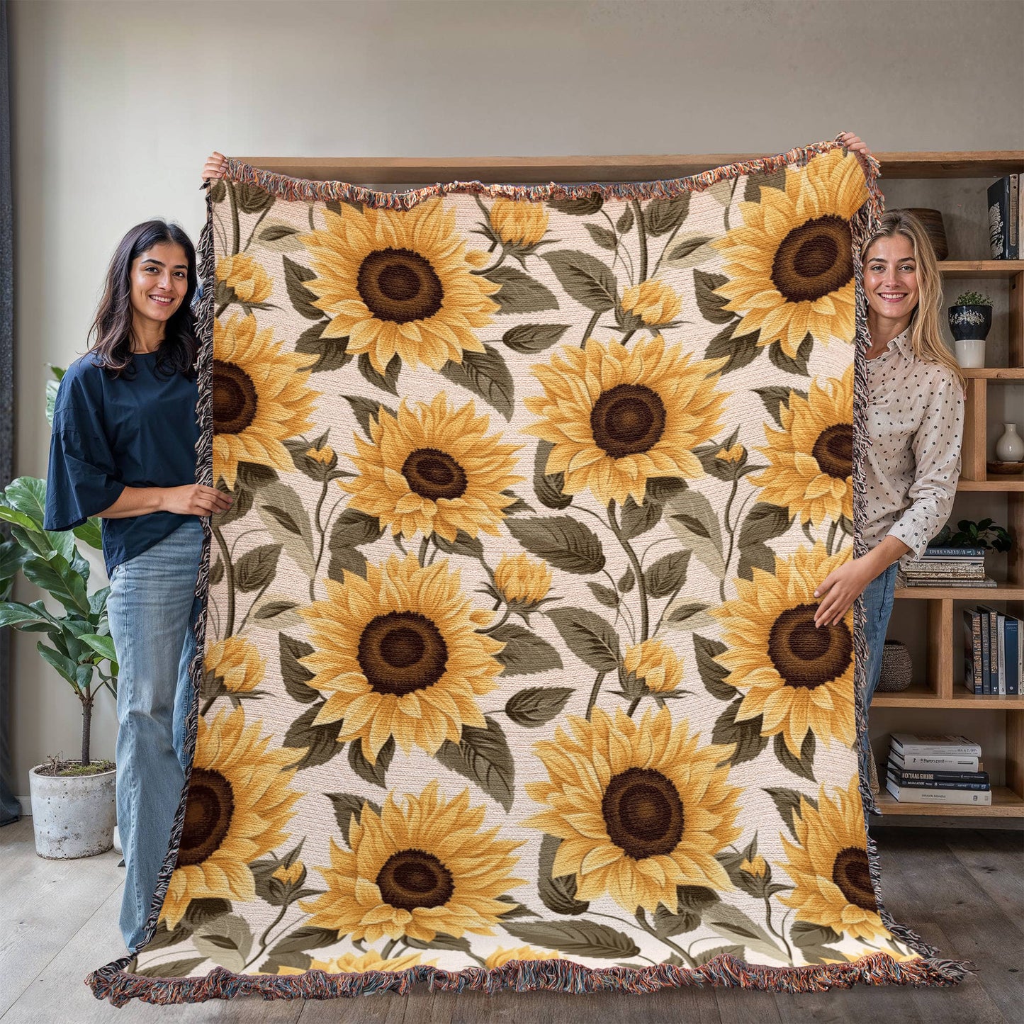 Spring Flowers Pattern 018 - 60" x 80" Heirloom Woven Blanket