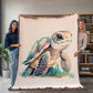 Cute Sea Turtle 014 - 60" x 80" Heirloom Woven Blanket