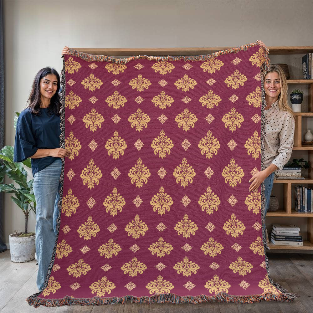 Damask Pattern 005 - 60" x 80" Heirloom Woven Blanket