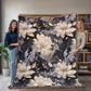 Nocturnal Bloom Pattern 008 - 60" x 80" Heirloom Woven Blanket