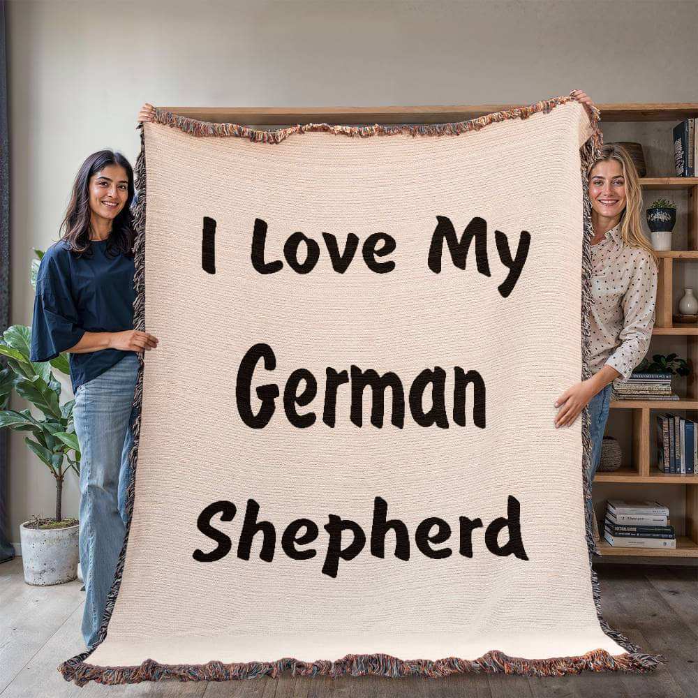 Love My German Shepherd v4 - 60" x 80" Heirloom Woven Blanket