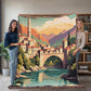 Famous Travel Destinations - Mostar, Bosnia - 60" x 80" Heirloom Woven Blanket