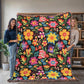 Mexican Floral Fiesta Pattern 030 - 60" x 80" Heirloom Woven Blanket