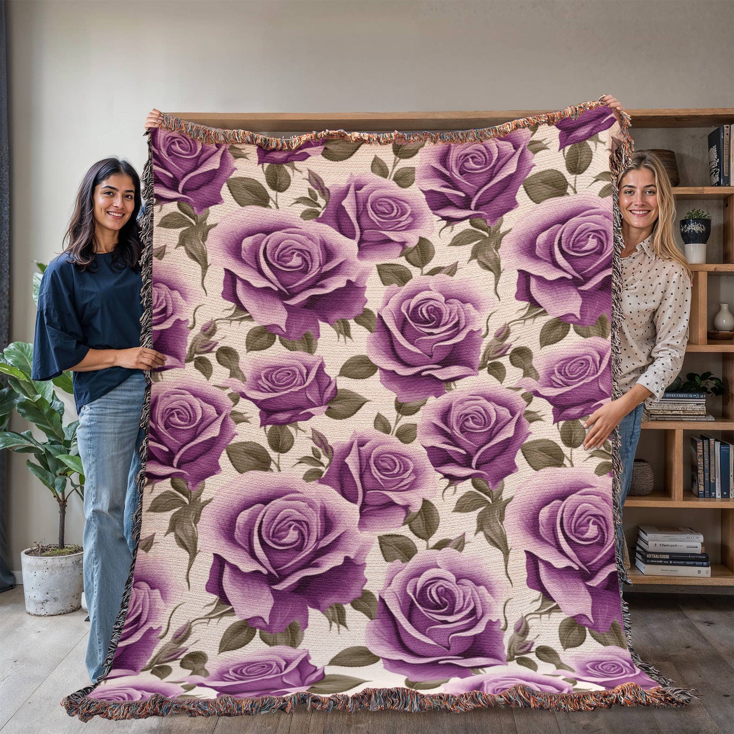 Spring Flowers Pattern 013 - 60" x 80" Heirloom Woven Blanket