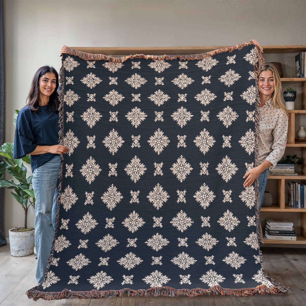 Damask Pattern 010 - 60" x 80" Heirloom Woven Blanket