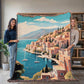 Famous Travel Destinations - Symi, Greece - 60" x 80" Heirloom Woven Blanket