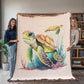 Cute Sea Turtle 008 - 60" x 80" Heirloom Woven Blanket