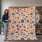 Mexican Floral Fiesta Pattern 001 - 60" x 80" Heirloom Woven Blanket
