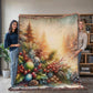 Festive Christmas Winter Scene 008 - 60" x 80" Heirloom Woven Blanket