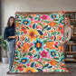 Mexican Floral Fiesta Pattern 050 - 60" x 80" Heirloom Woven Blanket