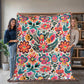 Mexican Floral Fiesta Pattern 051 - 60" x 80" Heirloom Woven Blanket