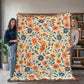 Mexican Floral Fiesta Pattern 012 - 60" x 80" Heirloom Woven Blanket