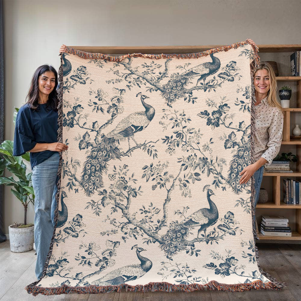 Chinese Ornament Pattern 004 - 60" x 80" Heirloom Woven Blanket