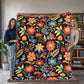 Mexican Floral Fiesta Pattern 035 - 60" x 80" Heirloom Woven Blanket
