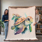 Cute Sea Turtle 011 - 60" x 80" Heirloom Woven Blanket