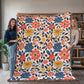 Mexican Floral Fiesta Pattern 042 - 60" x 80" Heirloom Woven Blanket