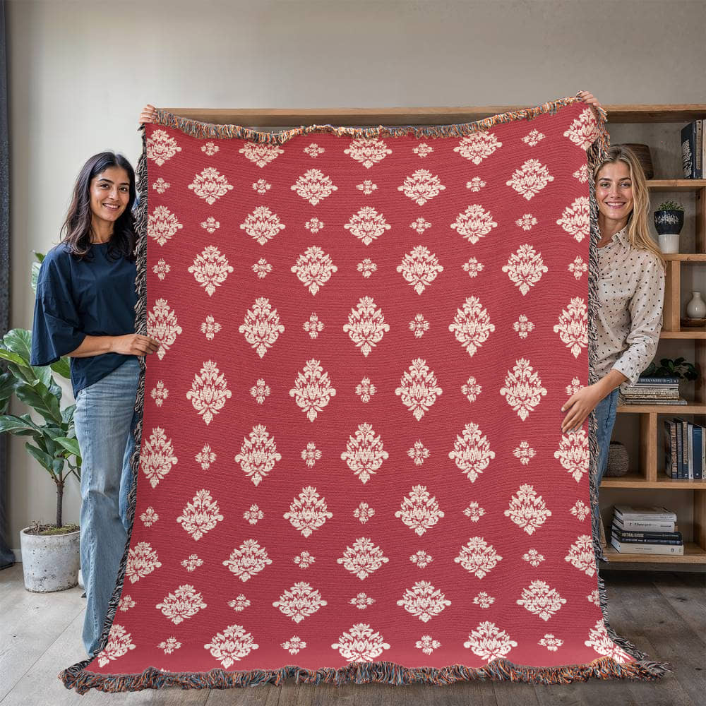 Damask Pattern 004 - 60" x 80" Heirloom Woven Blanket