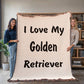 Love My Golden Retriever v4 - 60" x 80" Heirloom Woven Blanket